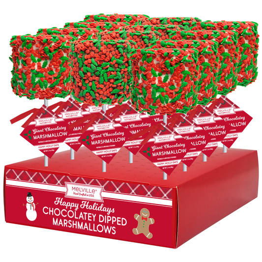 Giant Marshmallow Pops -  Holiday Holly Confetti