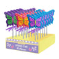 Sanded Butterfly Lollipops - Pink, Blue, Purple