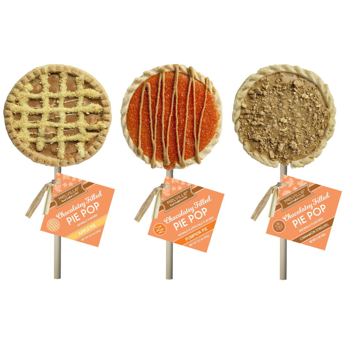 Fall Flavored Pie Pops - Apple, Pumpkin Spice, Cinnamon Streusel (12ct)
