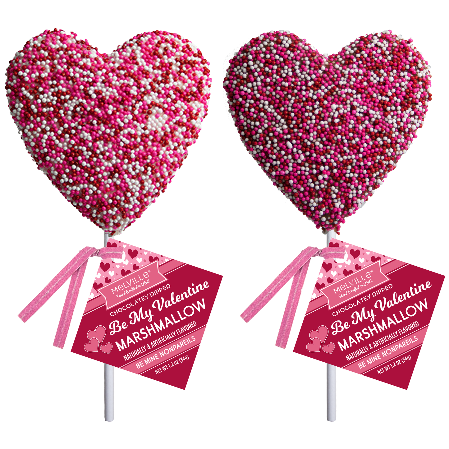 Heart Nonpareils Marshmallow Pops