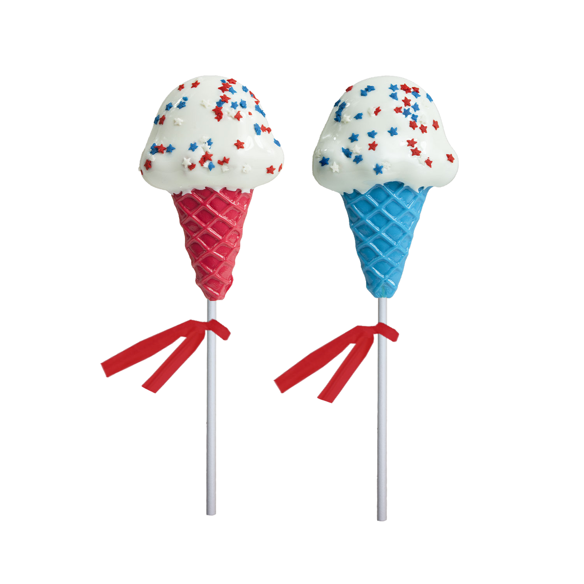 Patriotic Confetti Ice Cream Lollipops