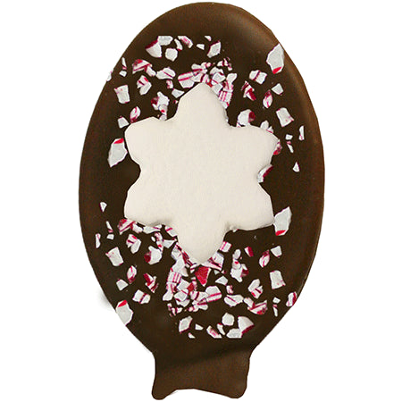Peppermint Snowflake Marshmallow Chocolatey-Dipped Spoon