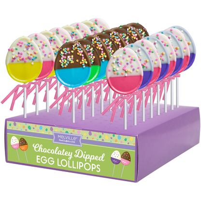Chocolatey-Dipped Confetti Egg Lollipops - Assorted (24ct)