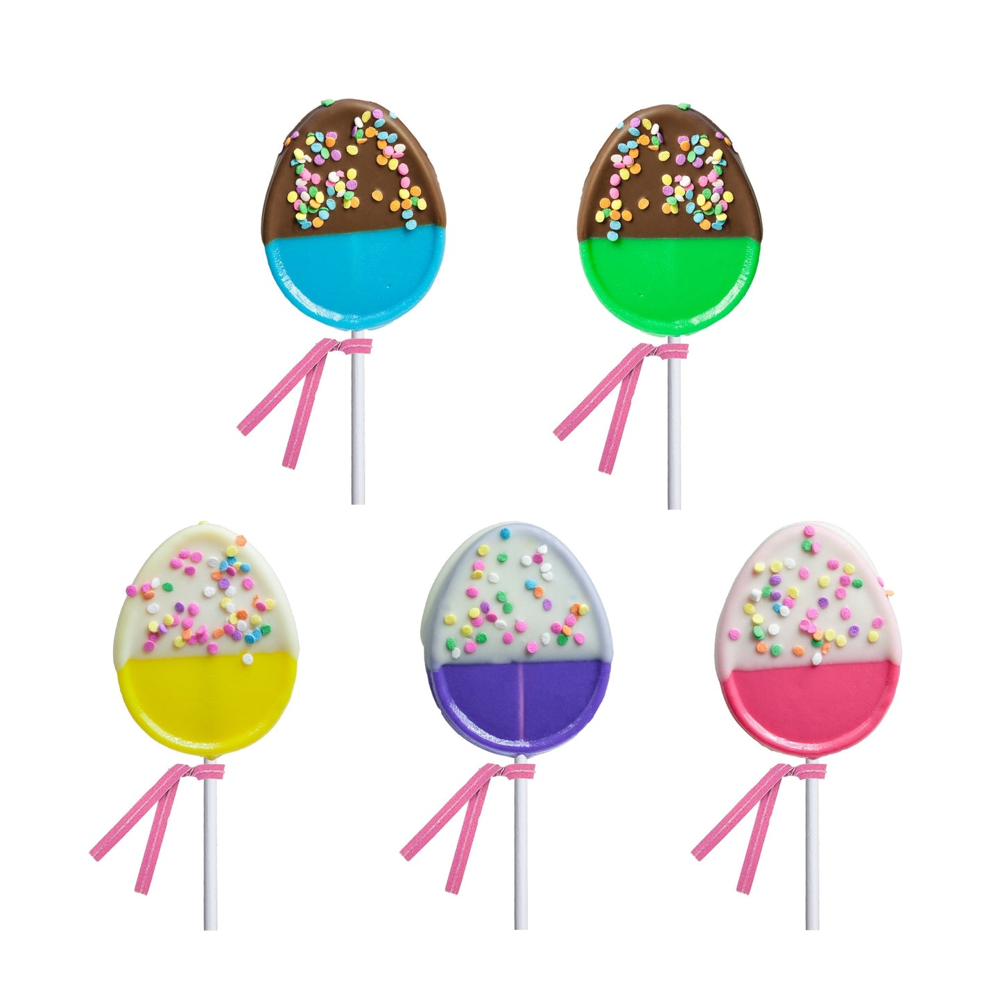Chocolatey-Dipped Confetti Egg Lollipops - Assorted