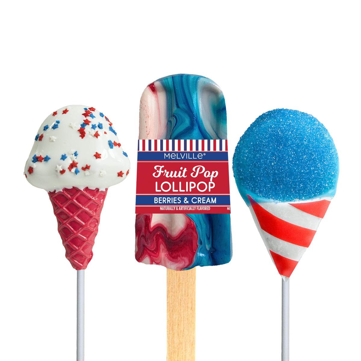 Patriotic Ice Cream Lollipops