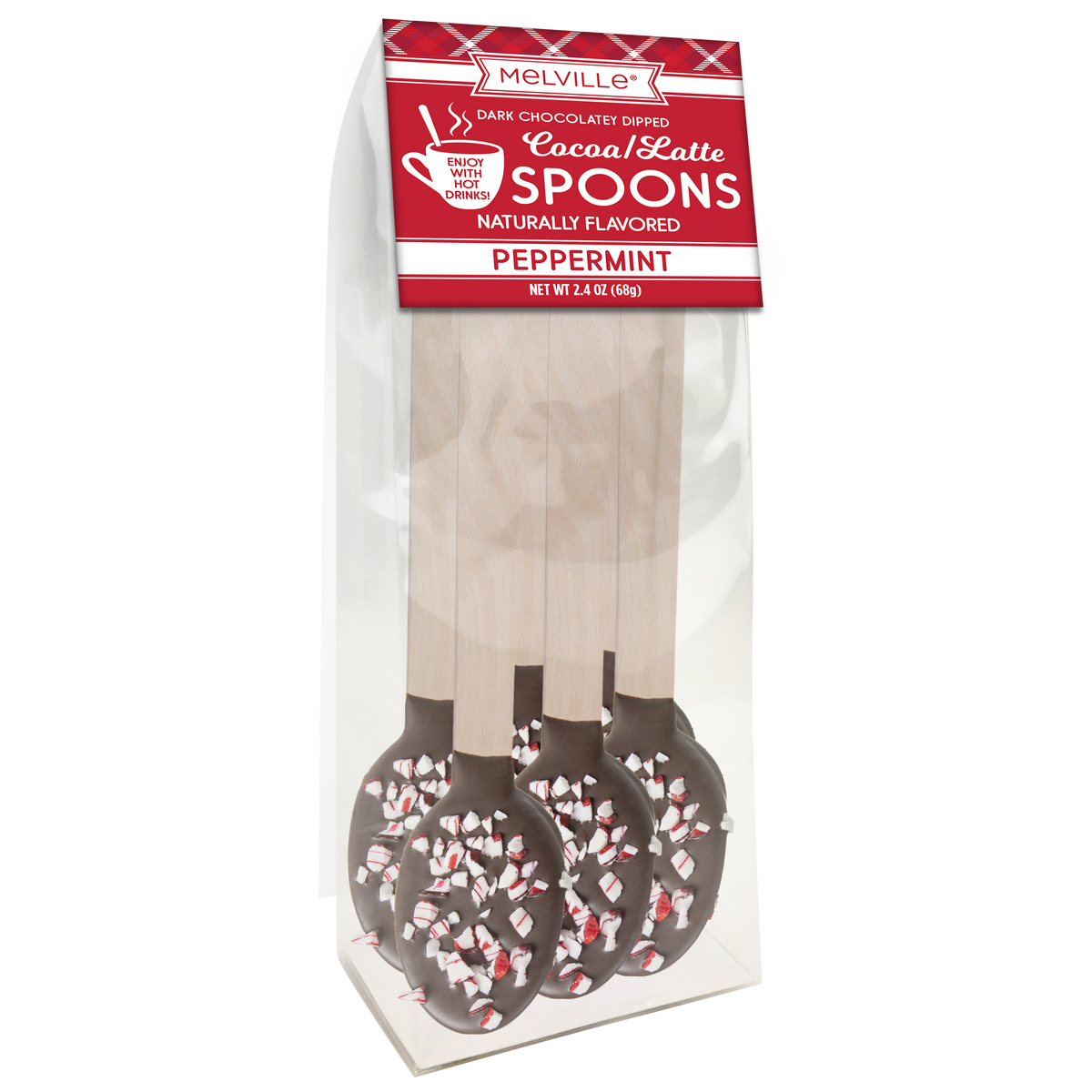 Peppermint Dark Chocolatey Dipped Spoons