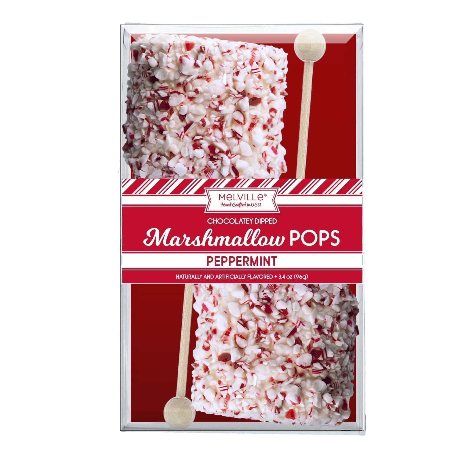 Giant Marshmallow Pops - Peppermint White Chocolate by Melville