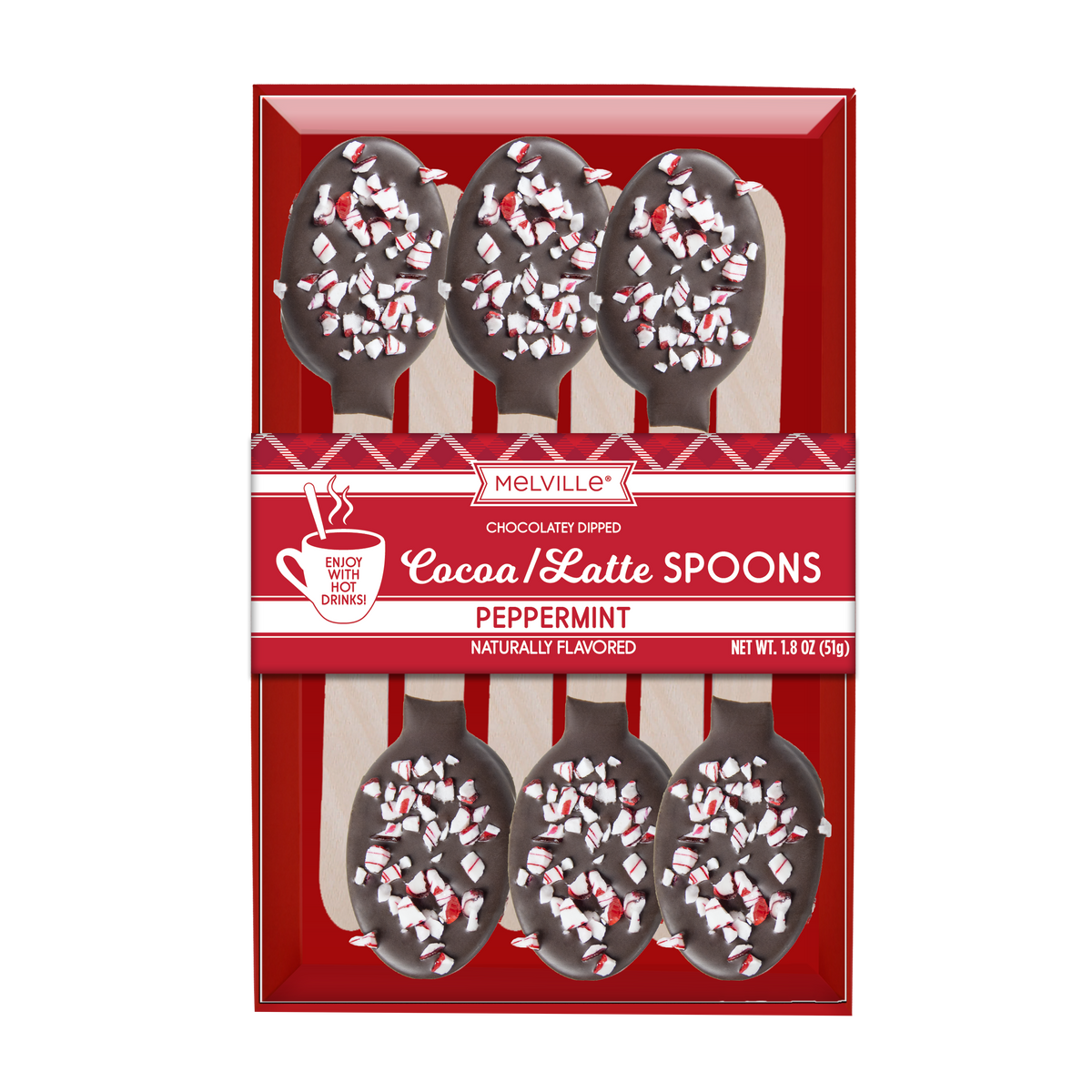 Peppermint Dark Chocolatey Dipped Spoons
