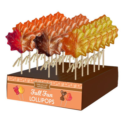 Glitter Swirl Maple Leaf Lollipops - Assorted (24ct)