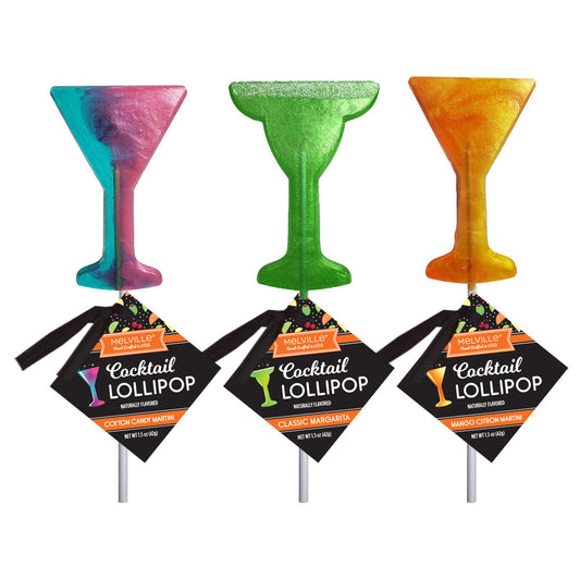 Mini Cocktails Hard Candy Lollipops - Assorted (24ct)