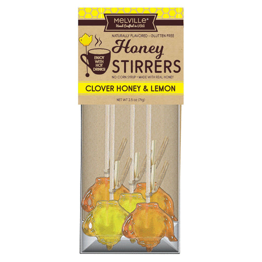 Teapot Clover Honey & Lemon Lollipop Stirrers (12ct)