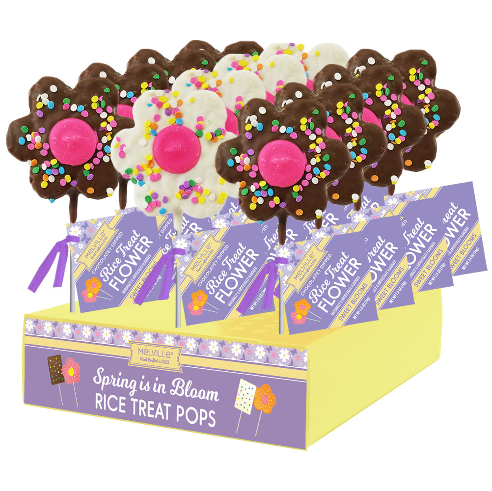 Pastel Confetti Flower Rice Treat Pops - Assorted