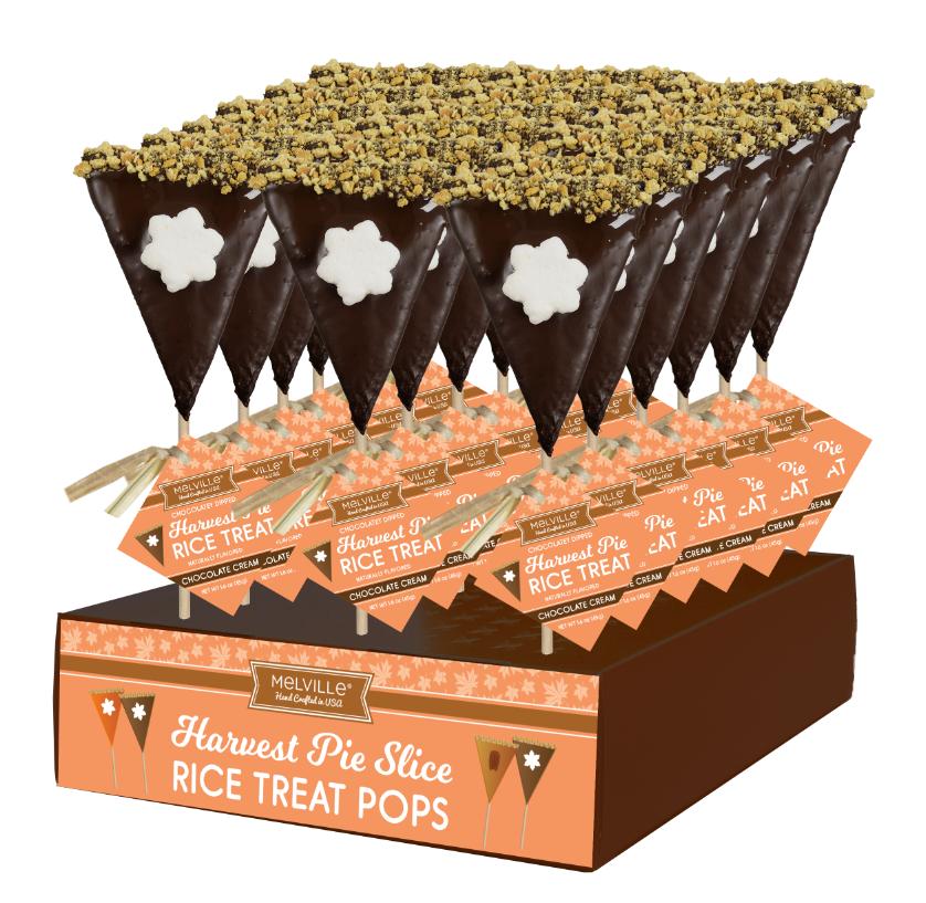 Rice Treat Pie Pops, Pumpkin & Chocolatey Cream