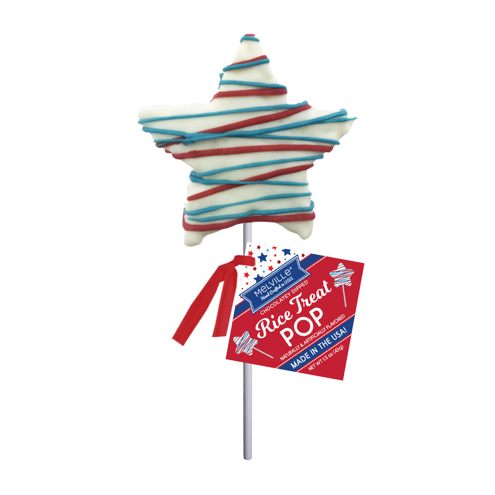 Patriotic Star Drizzle Rice Treat Pops (18ct)