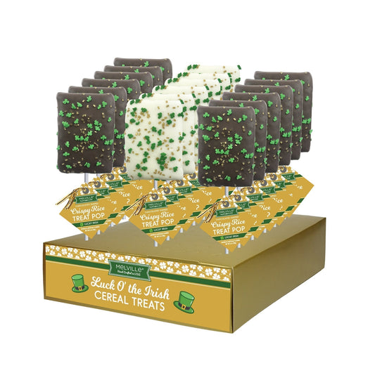 St. Patrick's Day Crispy Rice Treat Pops - White & Milk Chocolatey Dipped