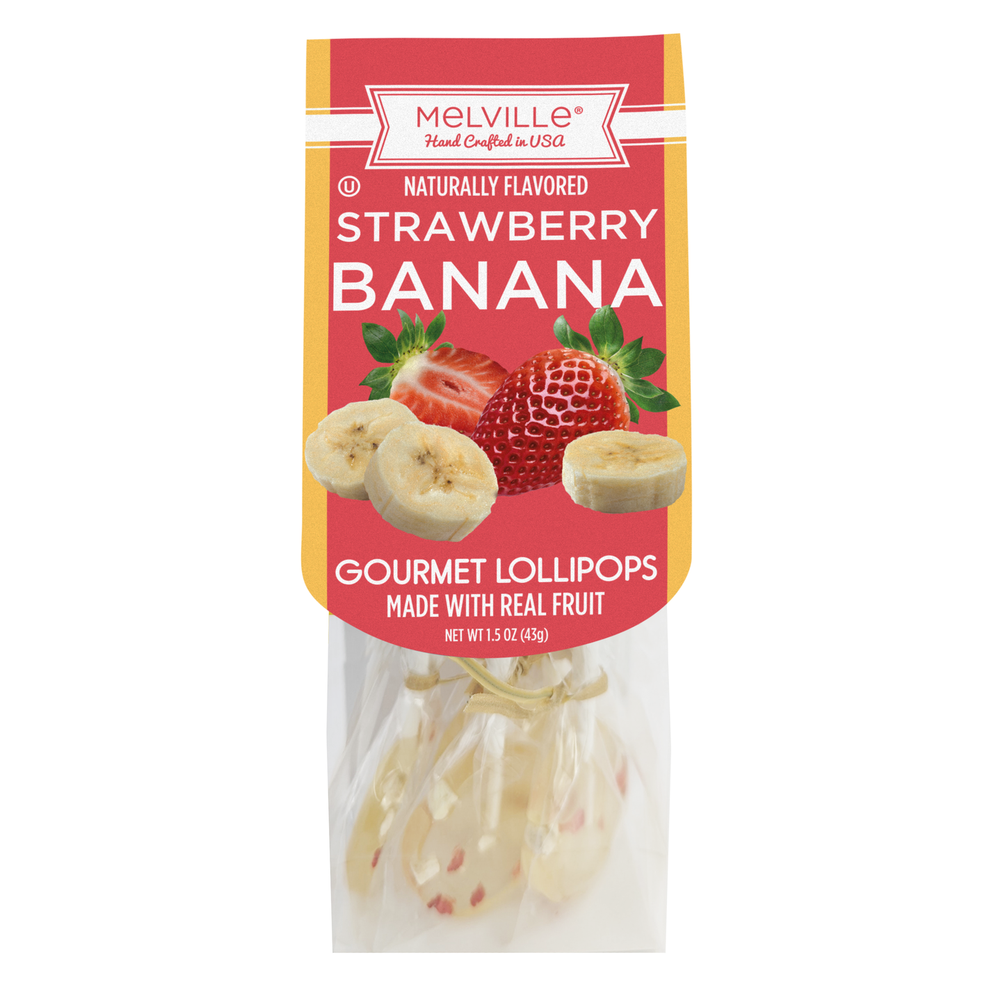 Gourmet Fruit Lollipops - Strawberry Banana