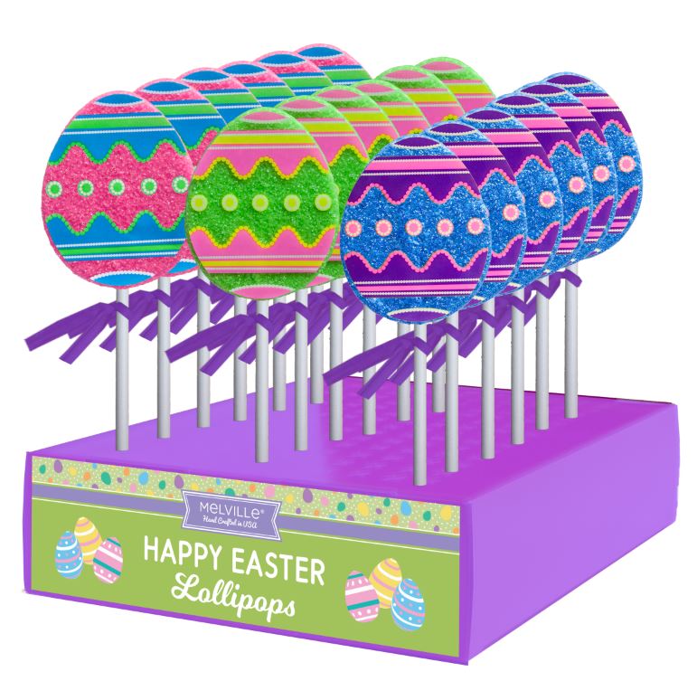 Sanded Decal Egg Lollipops - Assorted