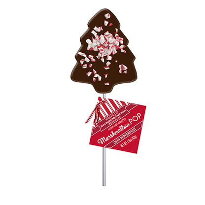 Peppermint & Dark Chocolatey-Dipped Marshmallow Tree Pops (18ct)