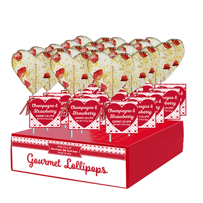 Gourmet Cocktail Lollipops - Valentine Strawberry Champagne (24ct)