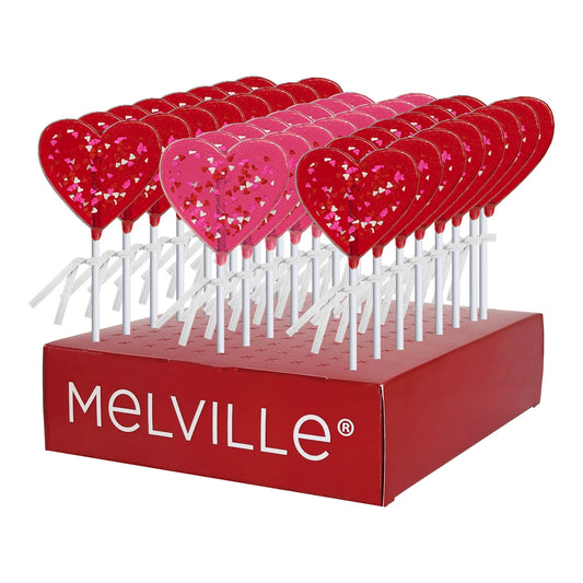 Valentine Confetti Heart Lollipops - Assorted (24ct)