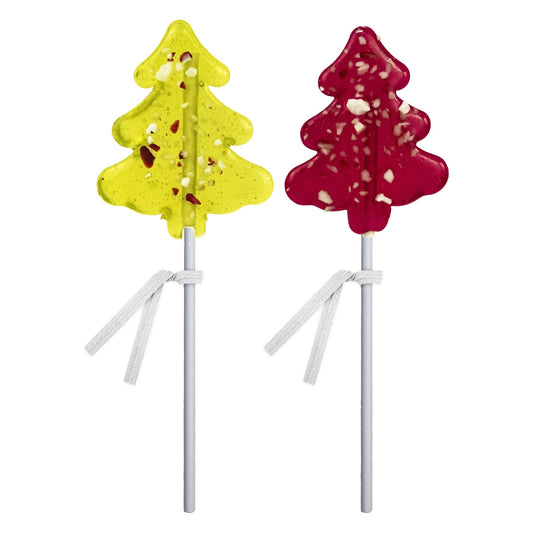 Mini Peppermint Tree Lollipops - Red & Green (24ct)