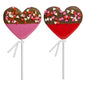 Chocolate-Dipped Confetti Heart Lollipops - Red & Pink (24ct)
