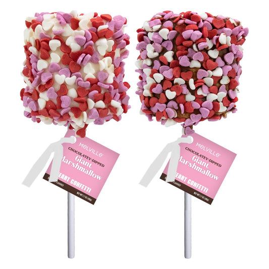 Giant Marshmallow Pops - Confetti White & Milk Chocolatey dip (12ct)