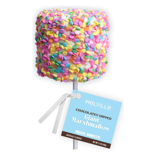 Giant Marshmallow Pops - Spring Confetti White Chocolatey Dipped (12ct)