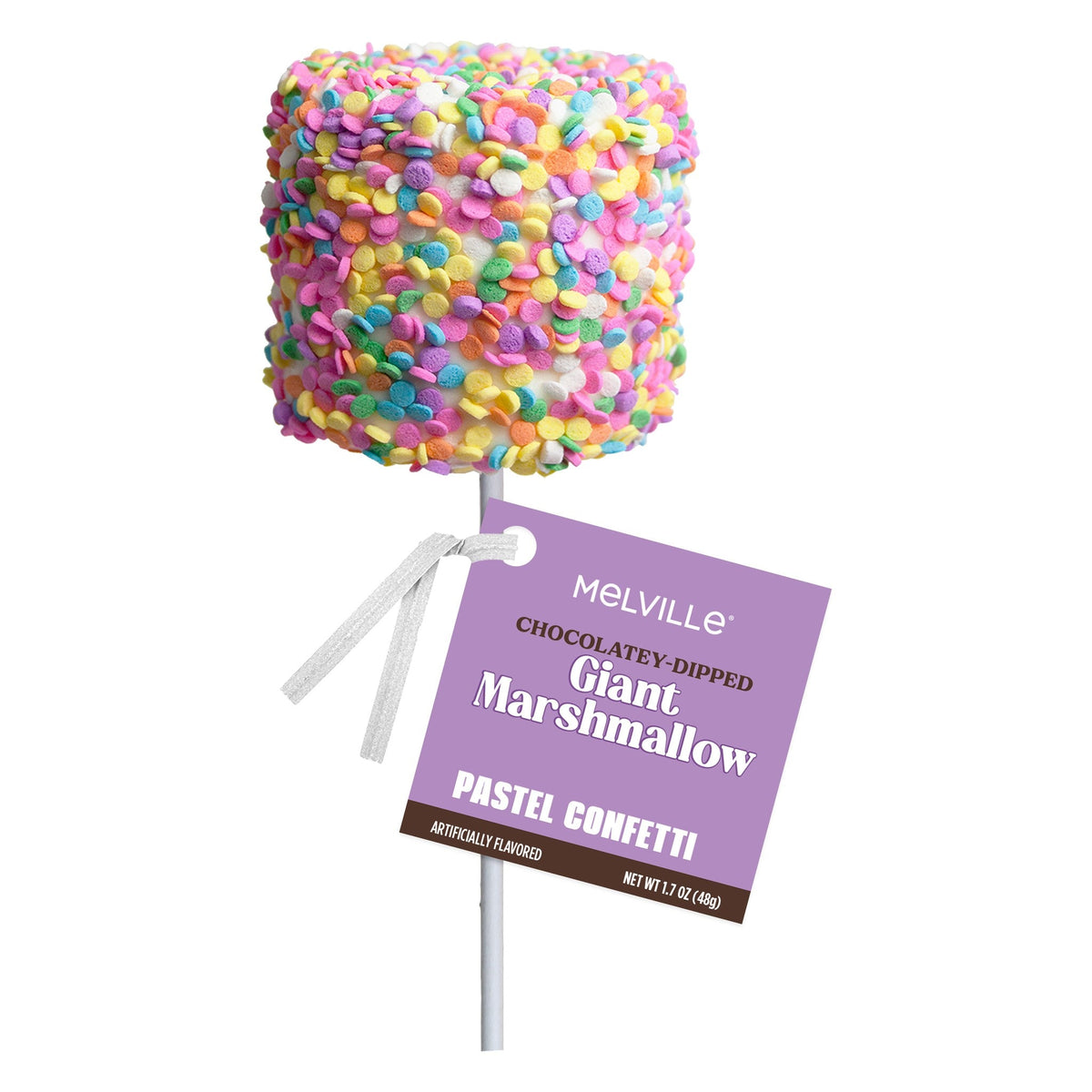 Giant Marshmallow Pops - Spring Confetti White Chocolatey Dipped (12ct)