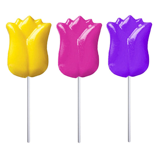 Tulip Flower Lollipops - Assorted (24ct)