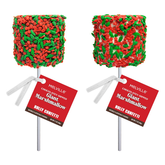 Giant Marshmallow Pops -  Holiday Holly Confetti (12ct)