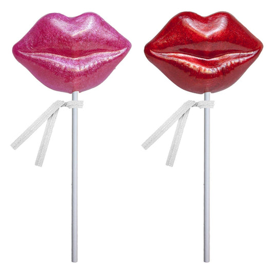 Glitter Lip Lollipops - Red & Pink (24ct)