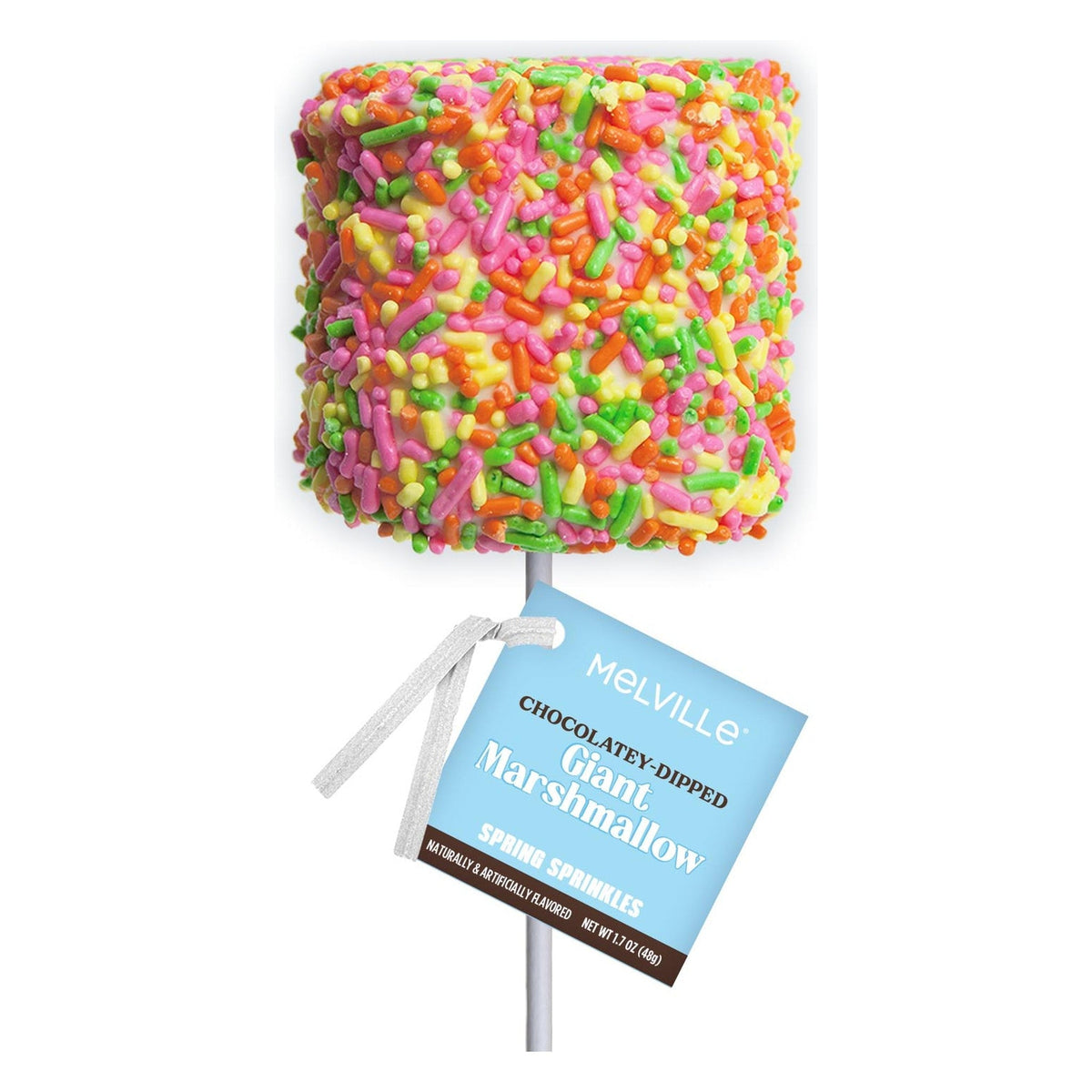 Giant Marshmallow Pops - Spring Sprinkle White Chocolatey Coated (12ct)