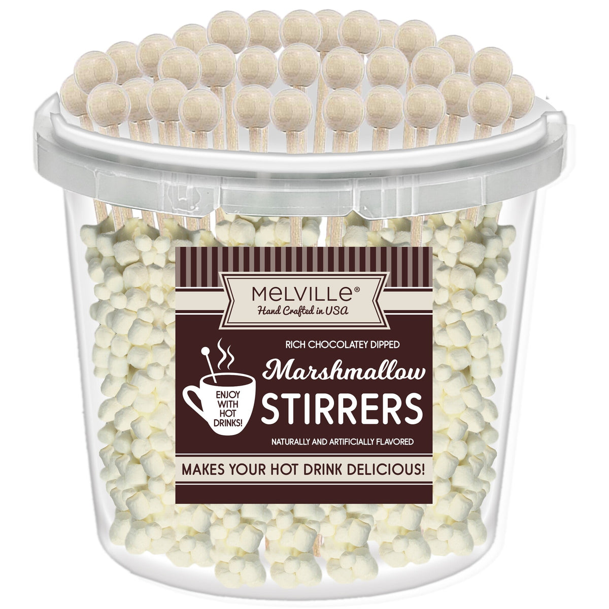 Mini Marshmallow Stirrers - White Chocolatey Dipped