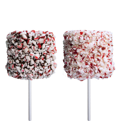 Giant Peppermint White Chocolatey Marshmallow Pops