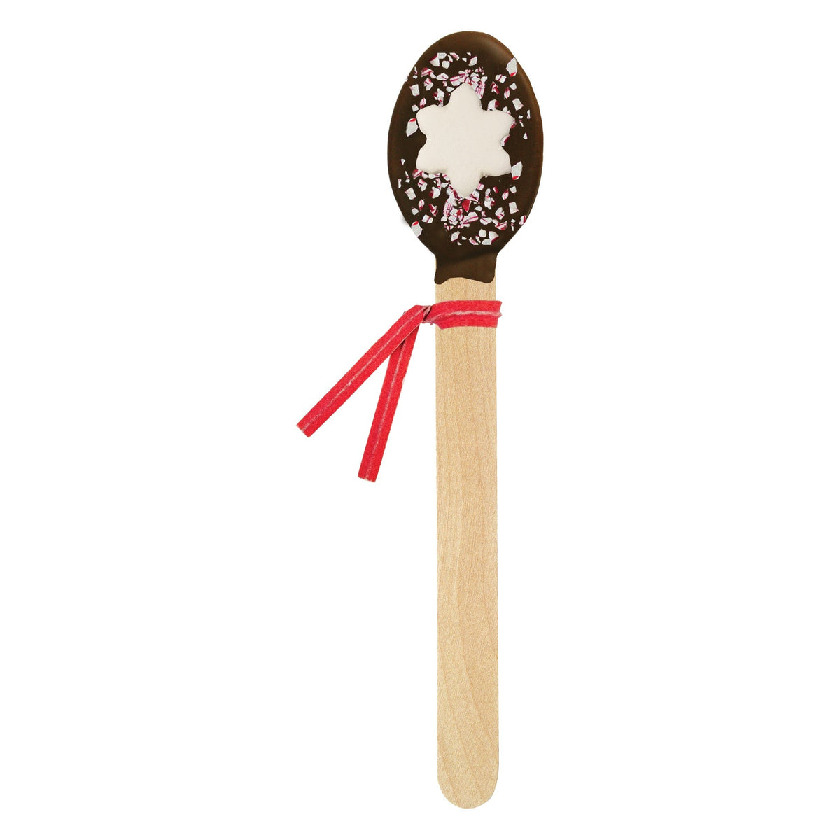 Peppermint Snowflake Marshmallow Chocolatey-Dipped Spoon