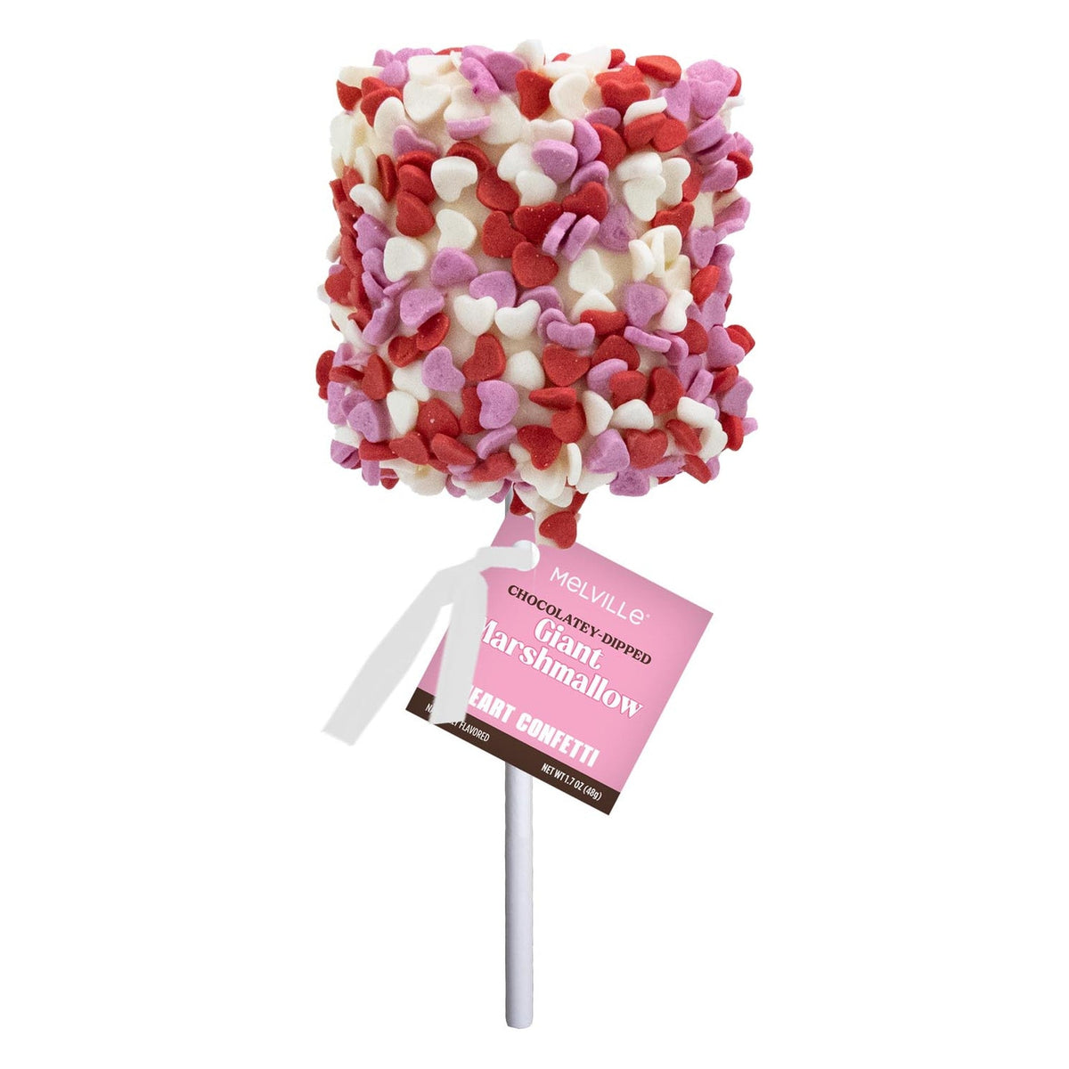 Giant Marshmallow Pops - Confetti White & Milk Chocolatey dip (12ct)