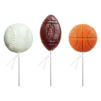 Sports Lollipops - Baseball, Football, Basketball (24ct)