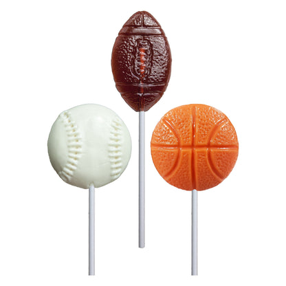 Sports Lollipops - Baseball, Football, Basketball (24ct)