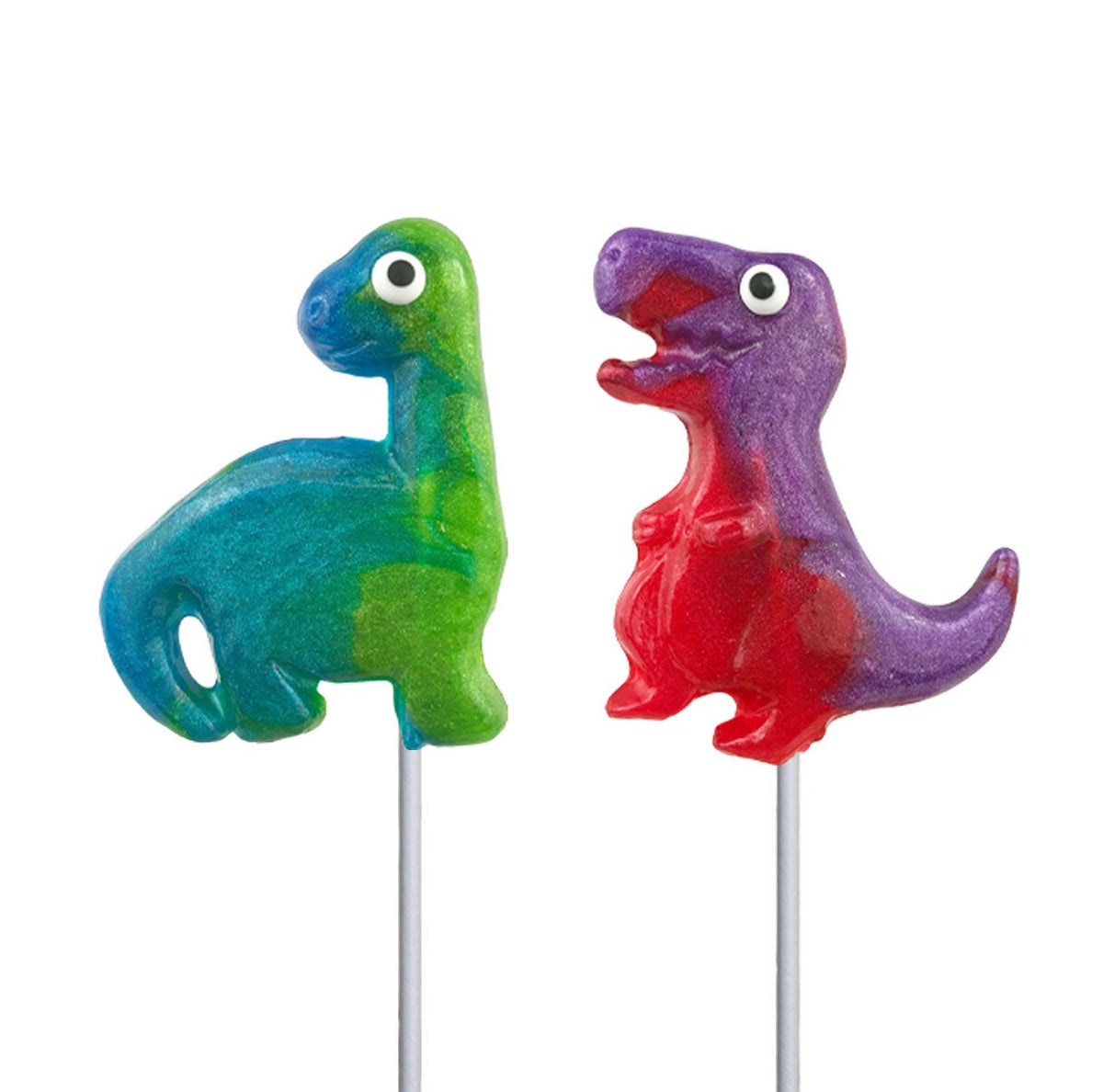 Glitter Swirl Dinosaur Lollipops - Assorted (24ct)