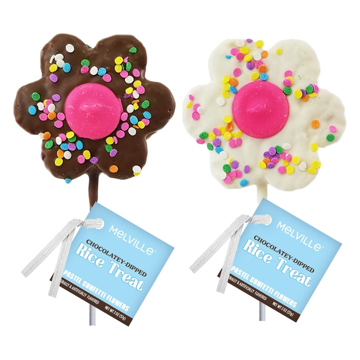 Pastel Confetti Flower Rice Treat Pops - Assorted (18ct)