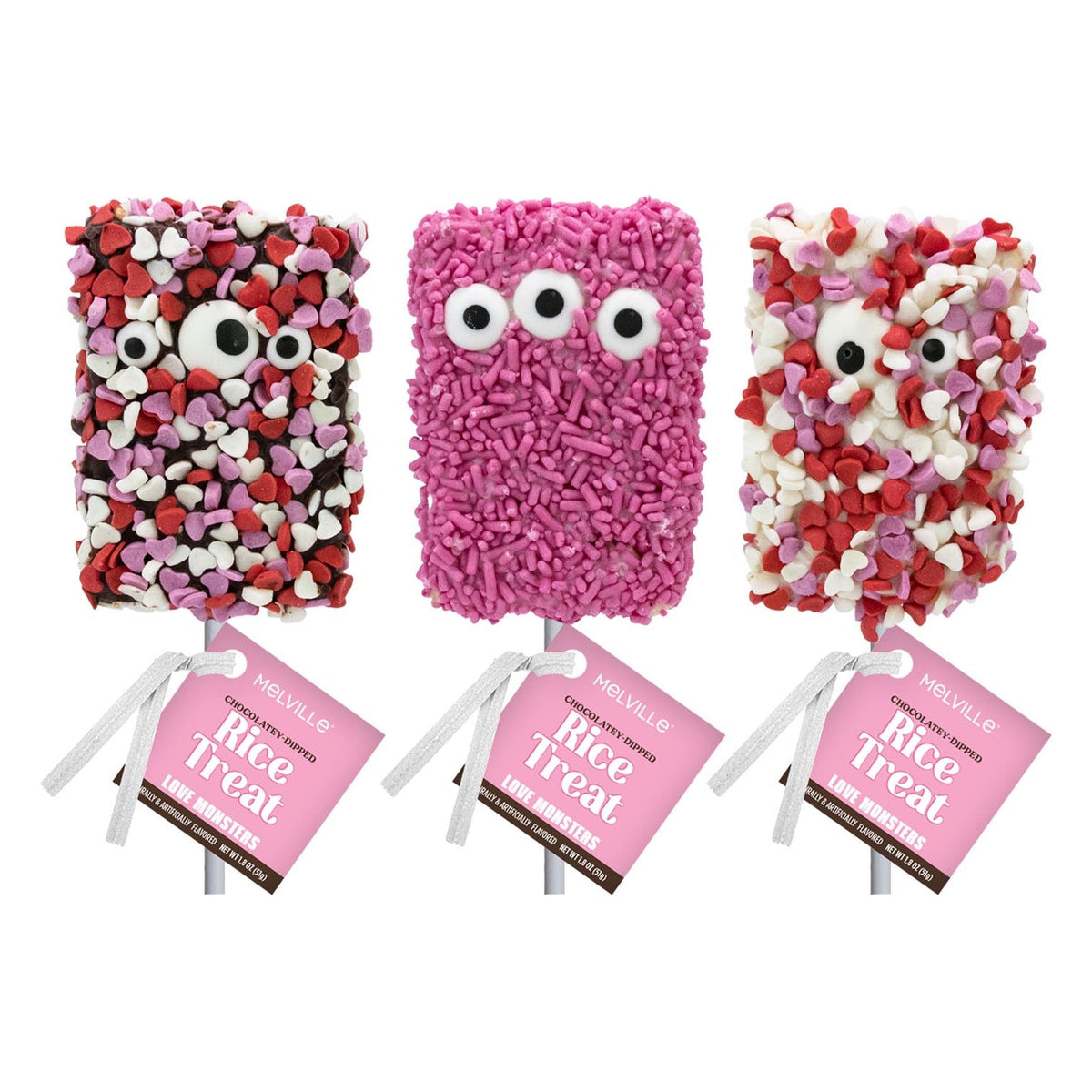 Valentine Monster Sprinkle Rice Treat Pops (18ct)