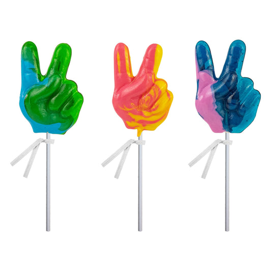 Peace Hand Asst Lollipops