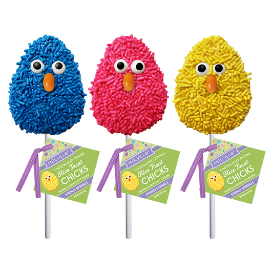 Chick Egg with Sprinkles Rice Treat Pops - Assorted (18ct)