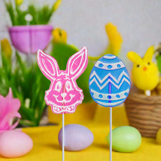 Frosted Egg & Bunny Lollipops - Assorted (24ct)