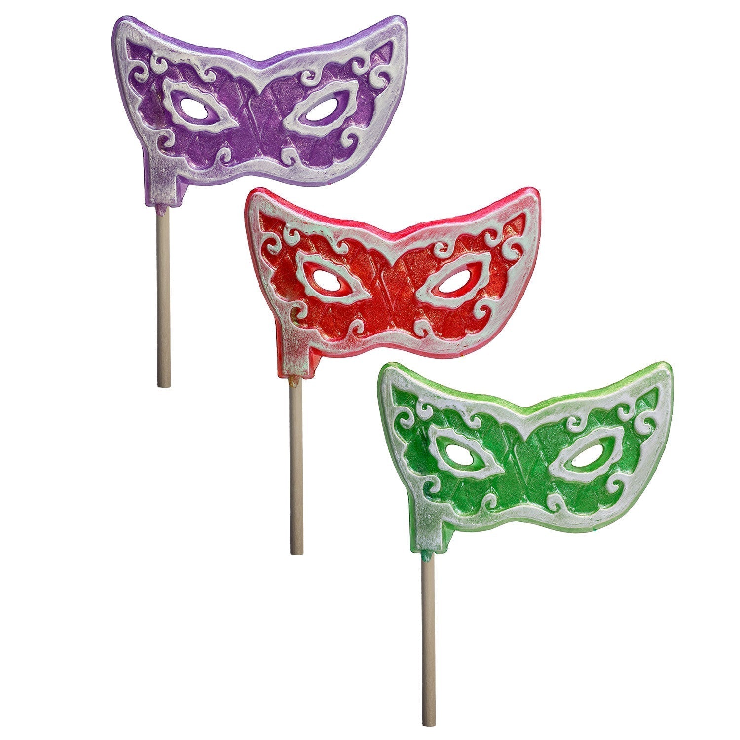 Giant Glitter Masquerade Mask Lollipops by Melville Candy