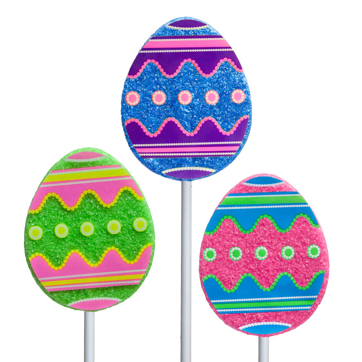 Sanded Decal Egg Lollipops - Assorted (24ct)