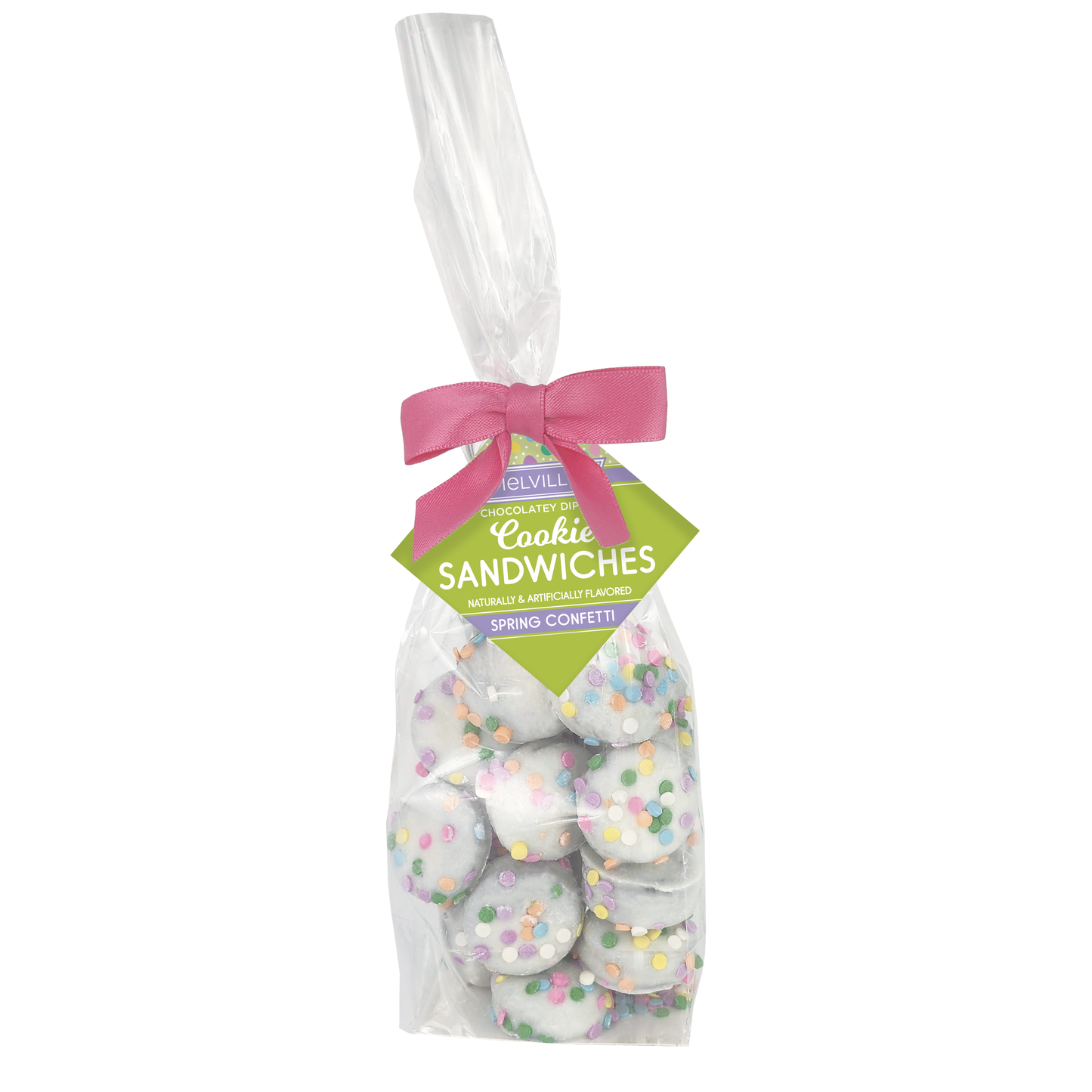 Chocolatey Coated Mini Cookie Sandwiches - Spring Confetti (12ct)