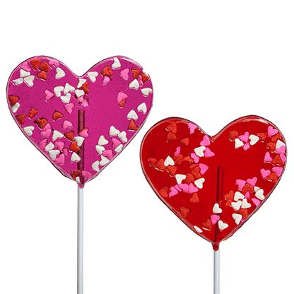 Valentine Confetti Heart Lollipops - Assorted (24ct)