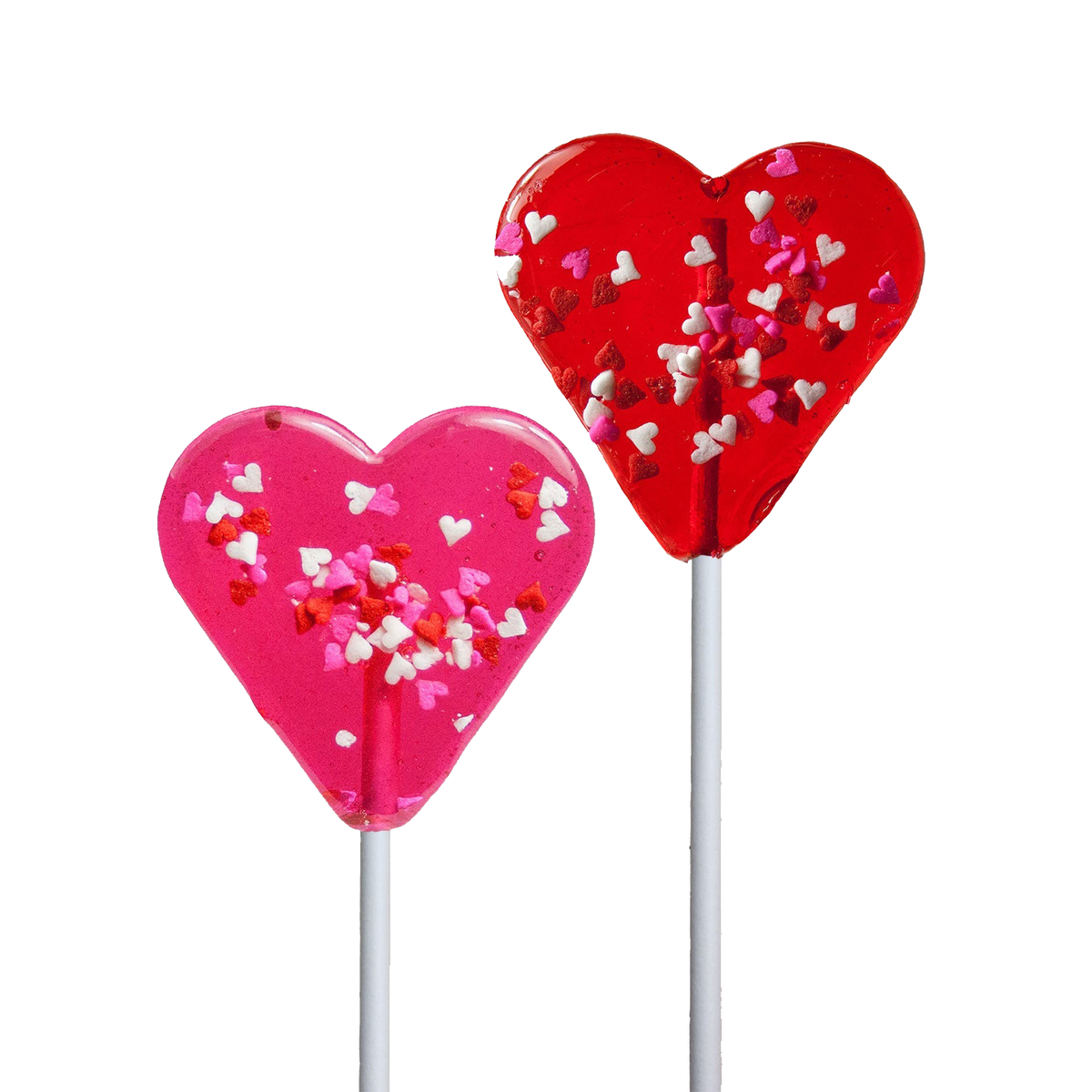 Mini Confetti Heart Lollipops - Red & Pink (24ct)